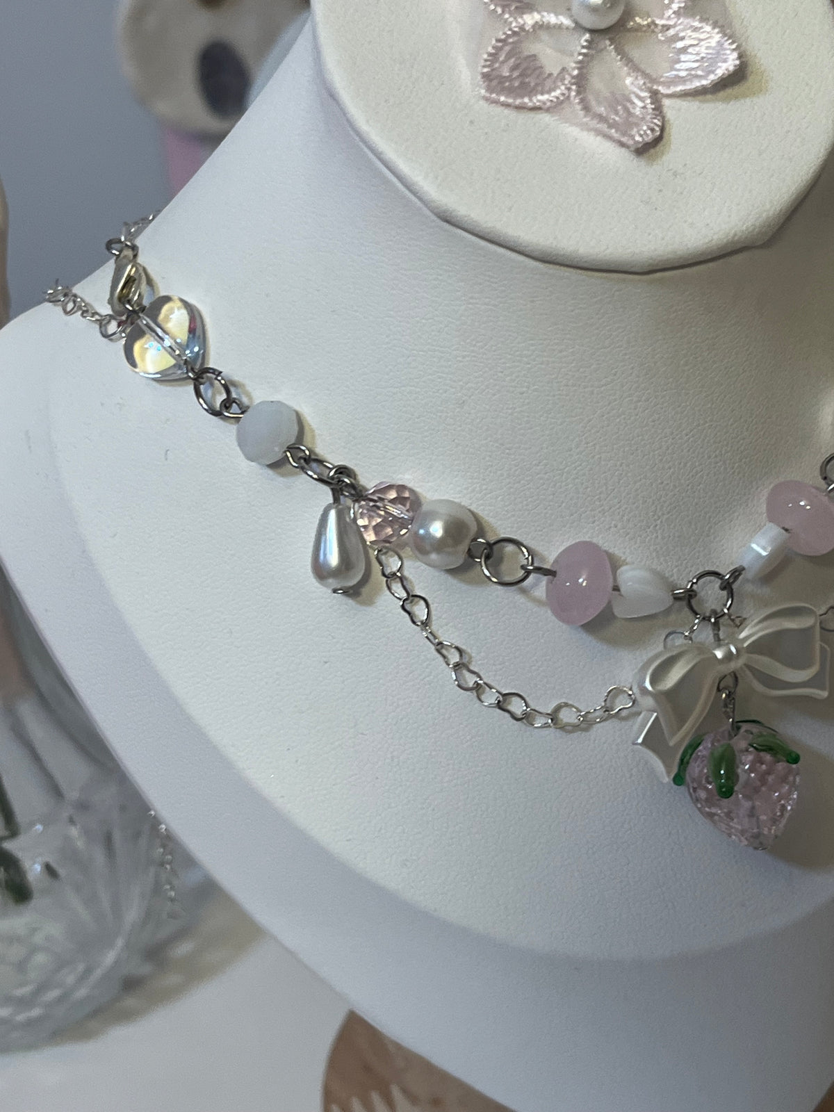 Strawberries and Cream necklace🍓