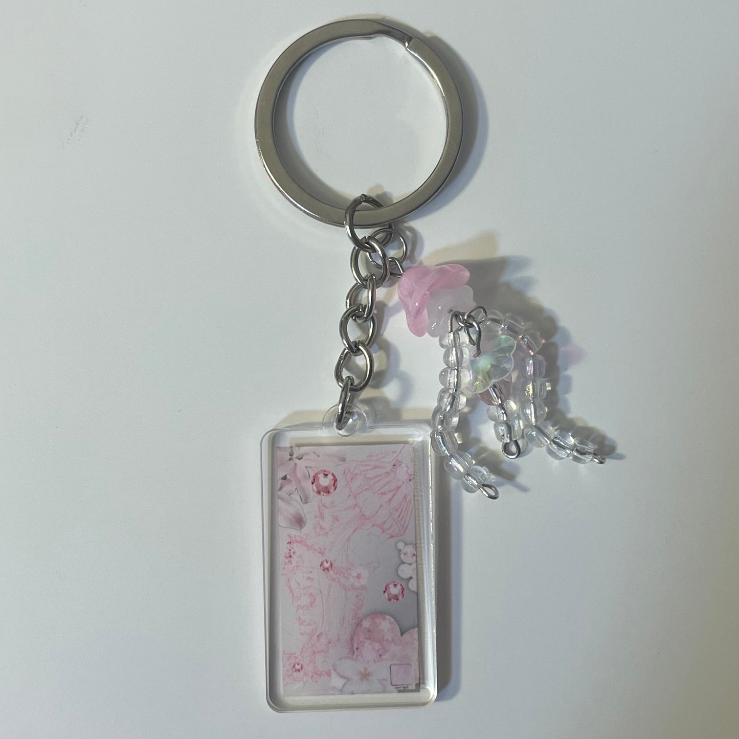 Jellyfish Art Beaded Acrylic Keychain