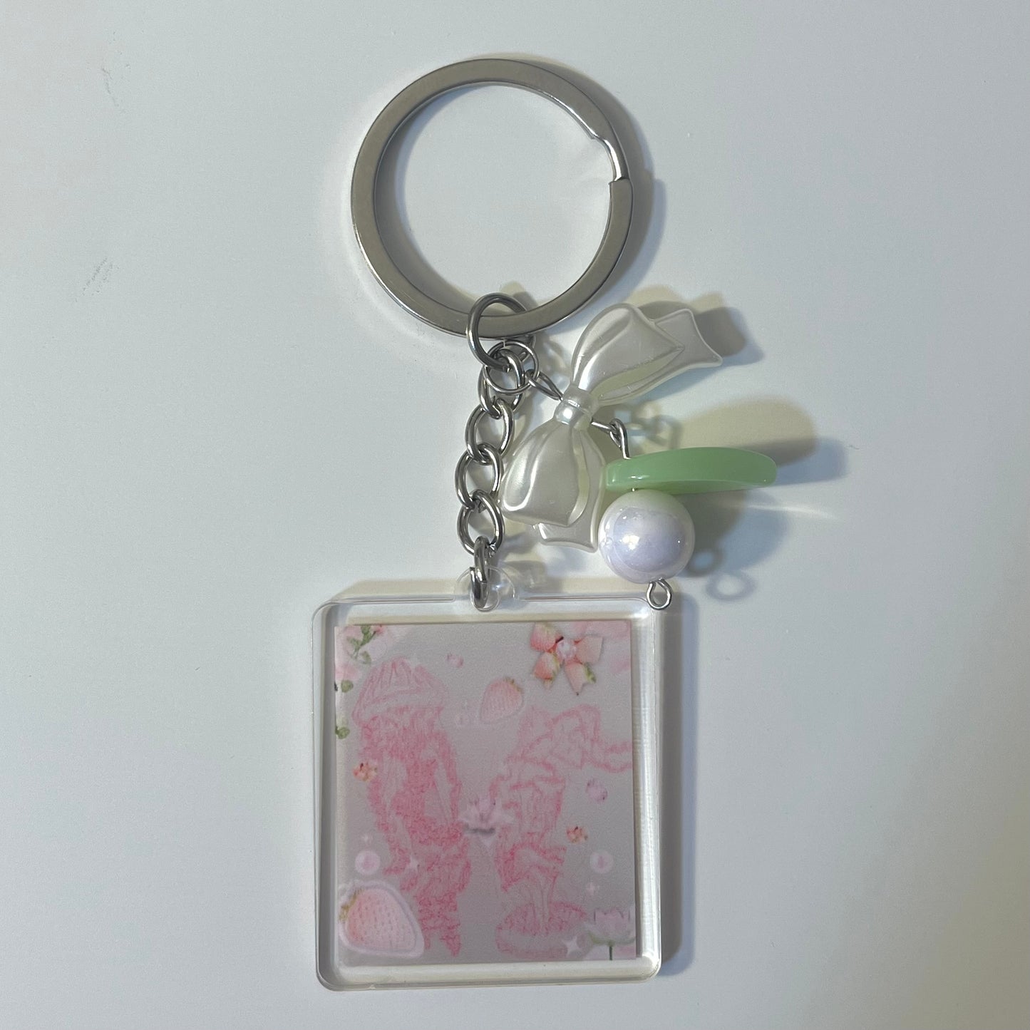 Jellyfish Art Beaded Acrylic Keychain