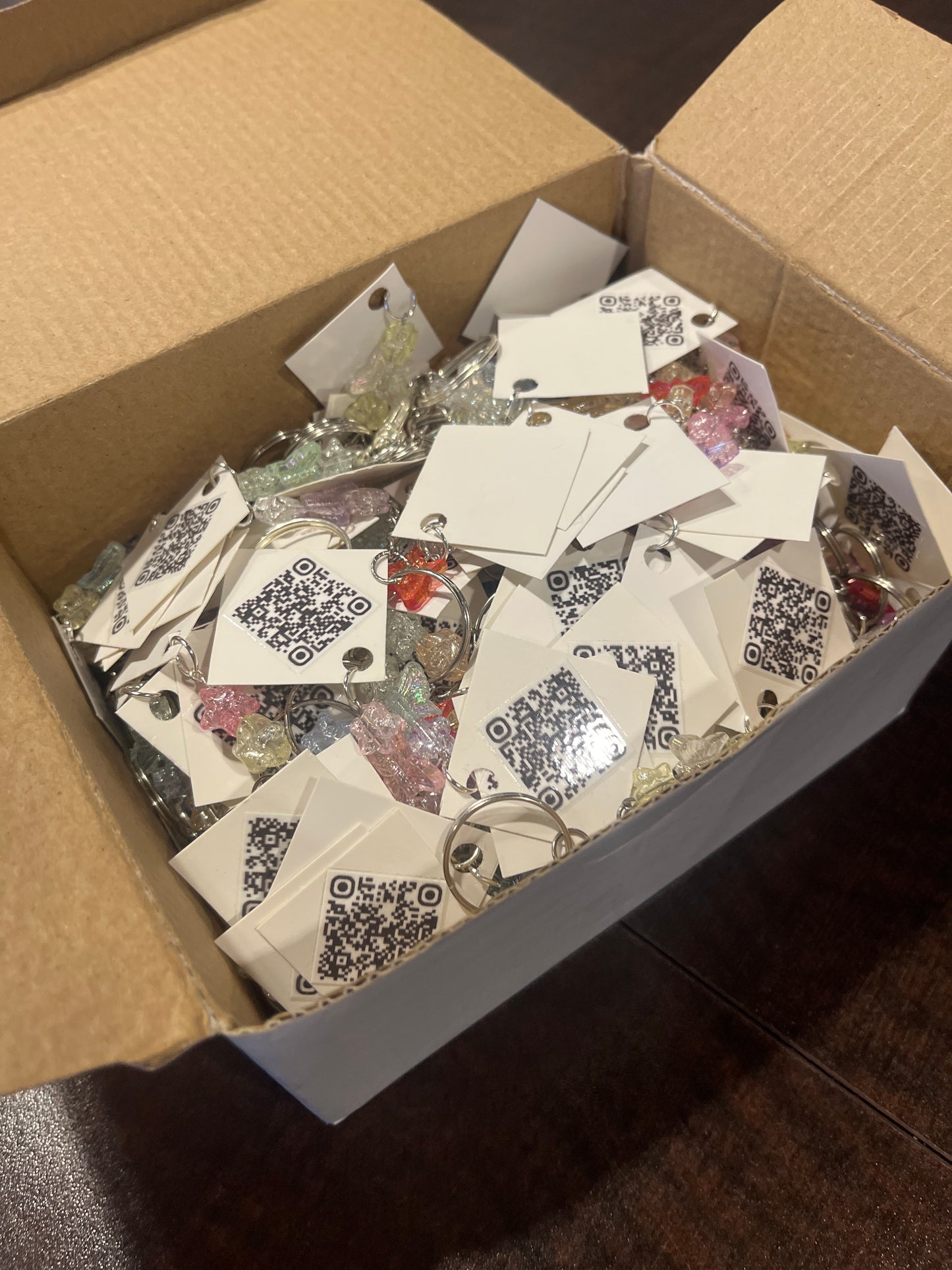 Custom QR code Beaded Keychains