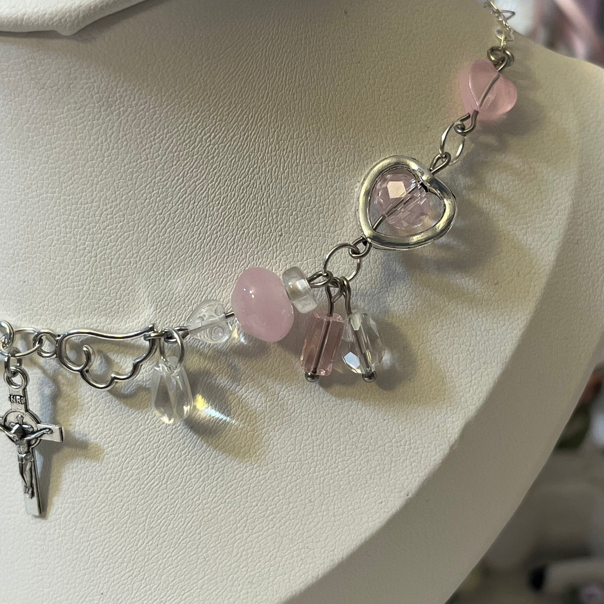 Pink Dream Cross necklace!🪽