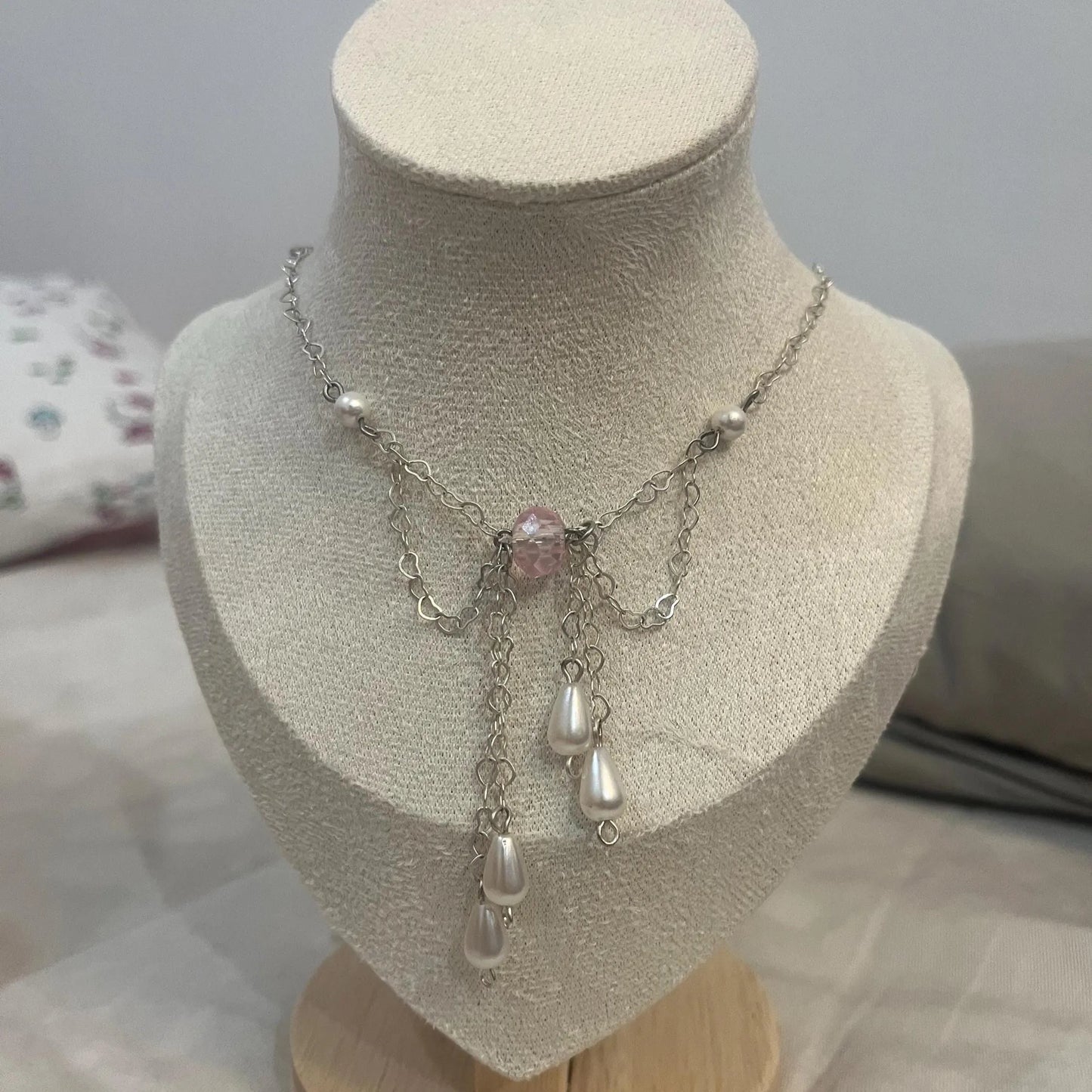 Heart Chain Bow Necklace