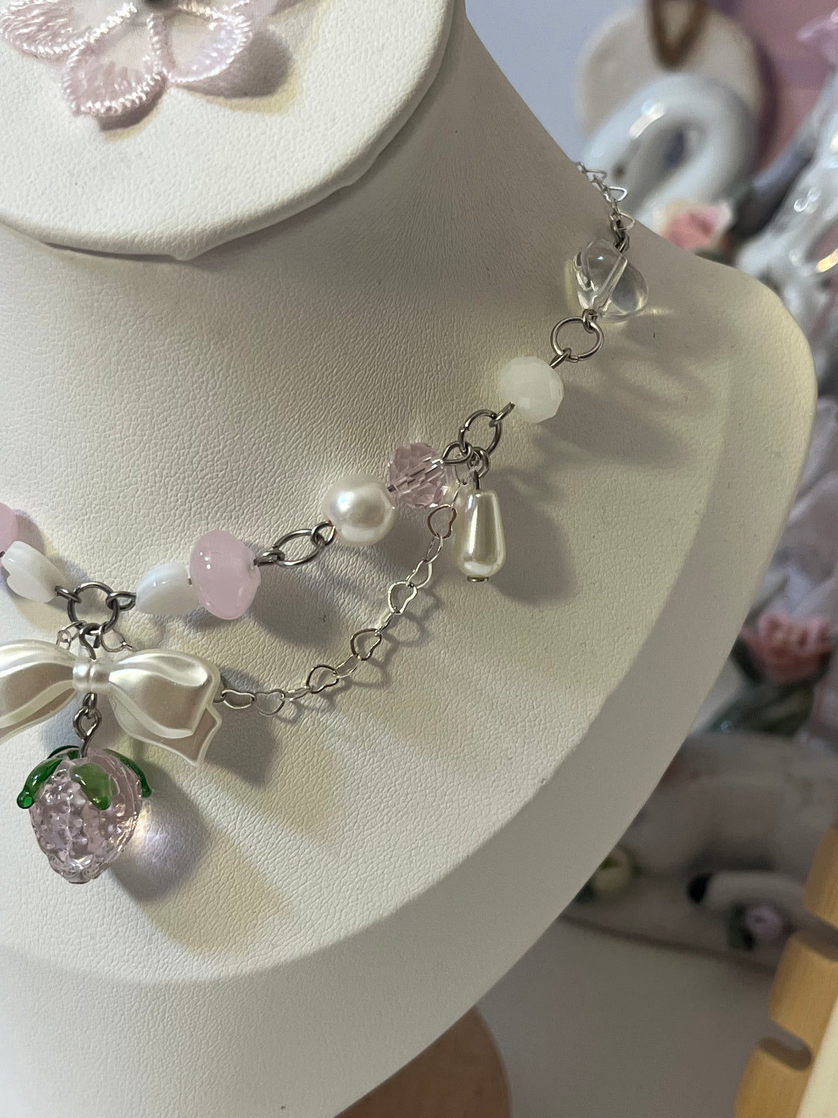 Strawberries and Cream necklace🍓